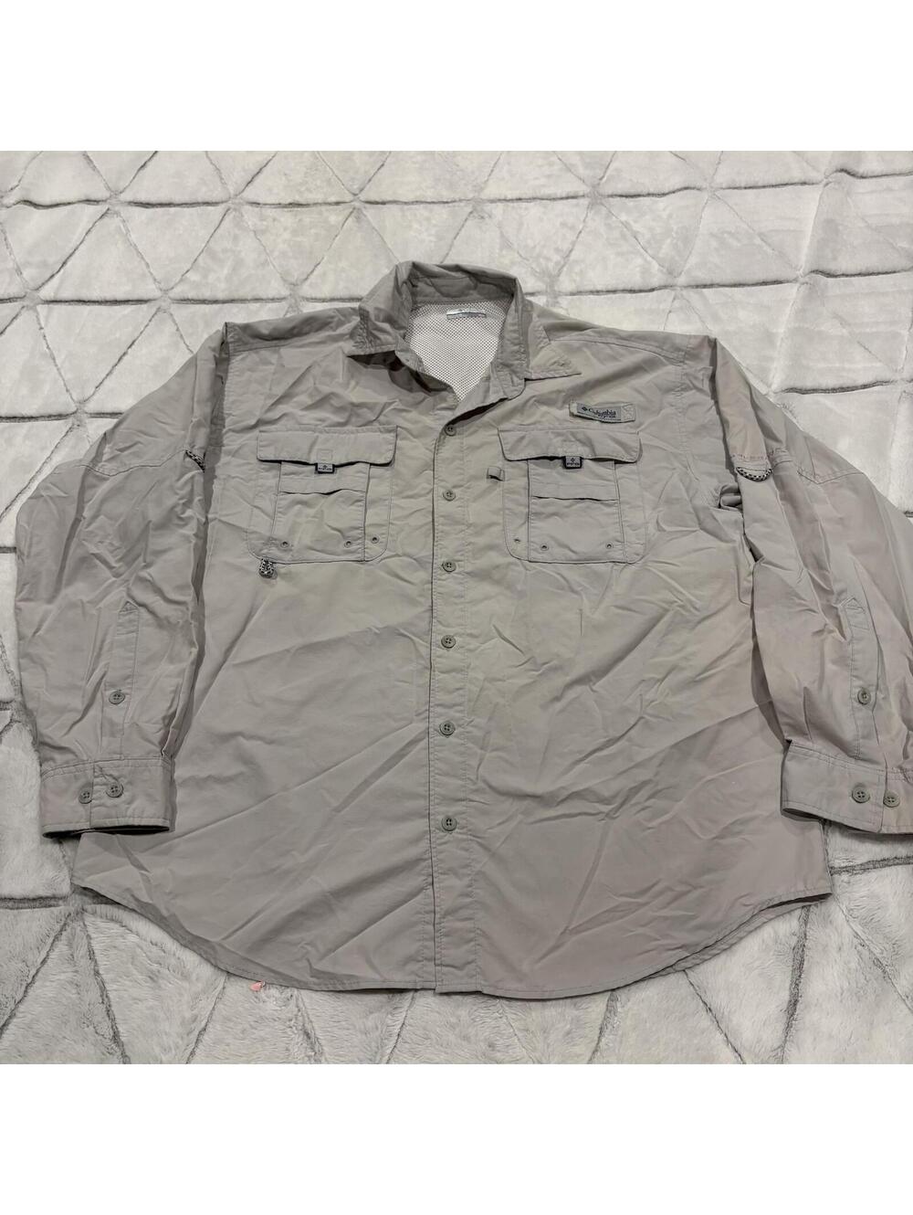 Columbia PFG Outdoor Men's Medium Lightweight Fishing Shirt Nylon Breathable
